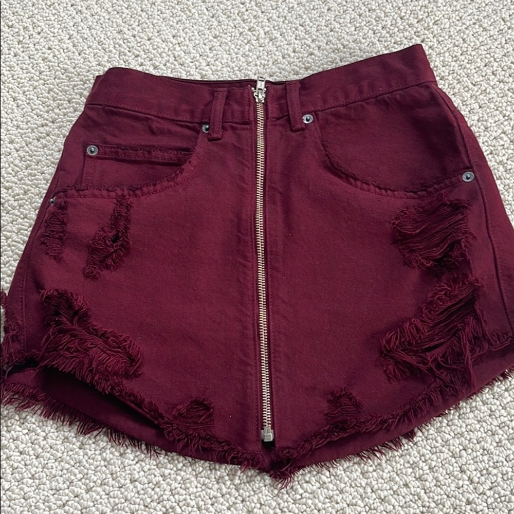 Carmar Denim - maroon mini skirt